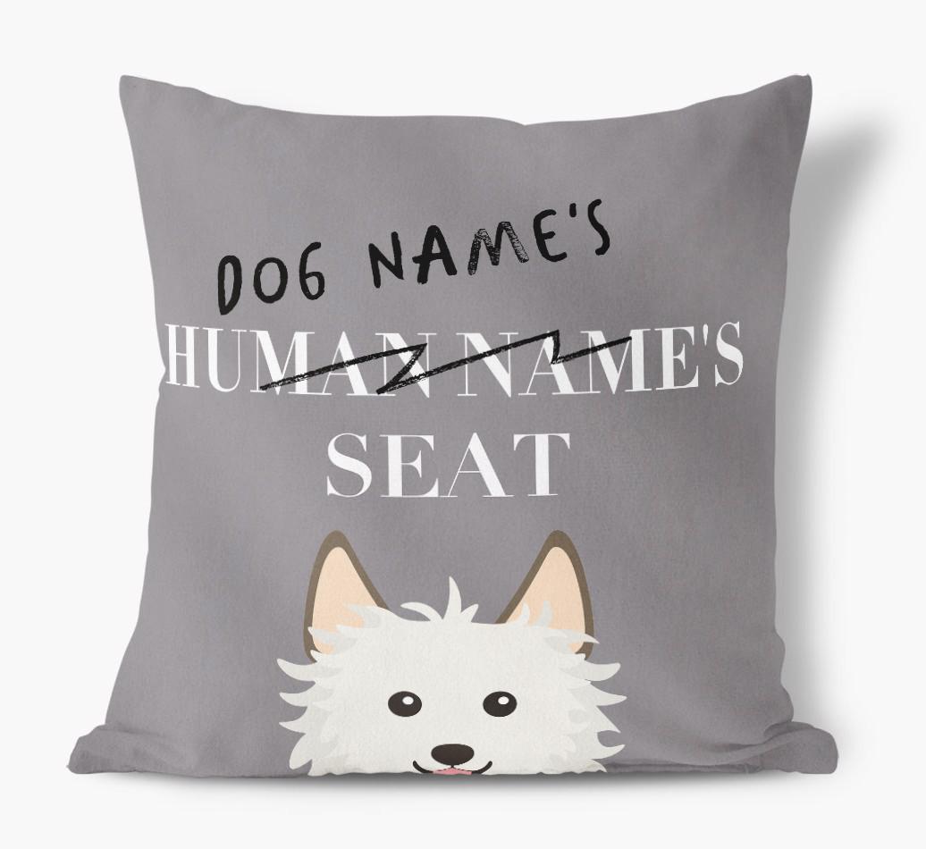 Human's Seat: Personalized {breedFullName} Canvas Pillow