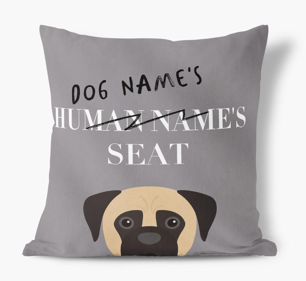 Human's Seat: Personalized {breedFullName} Canvas Pillow