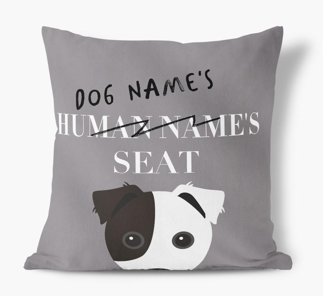 Human's Seat: Personalized {breedFullName} Canvas Pillow