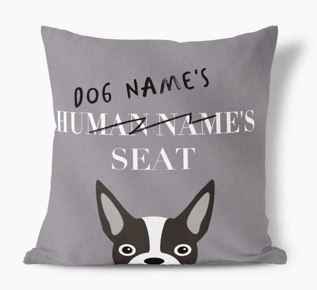 Human's Seat: Personalized {breedFullName} Canvas Pillow