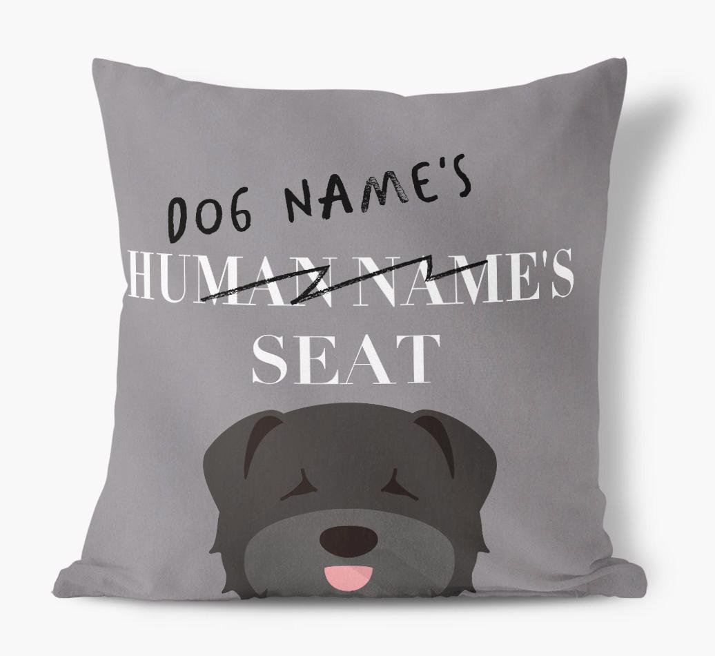 Human's Seat: Personalized {breedFullName} Canvas Pillow