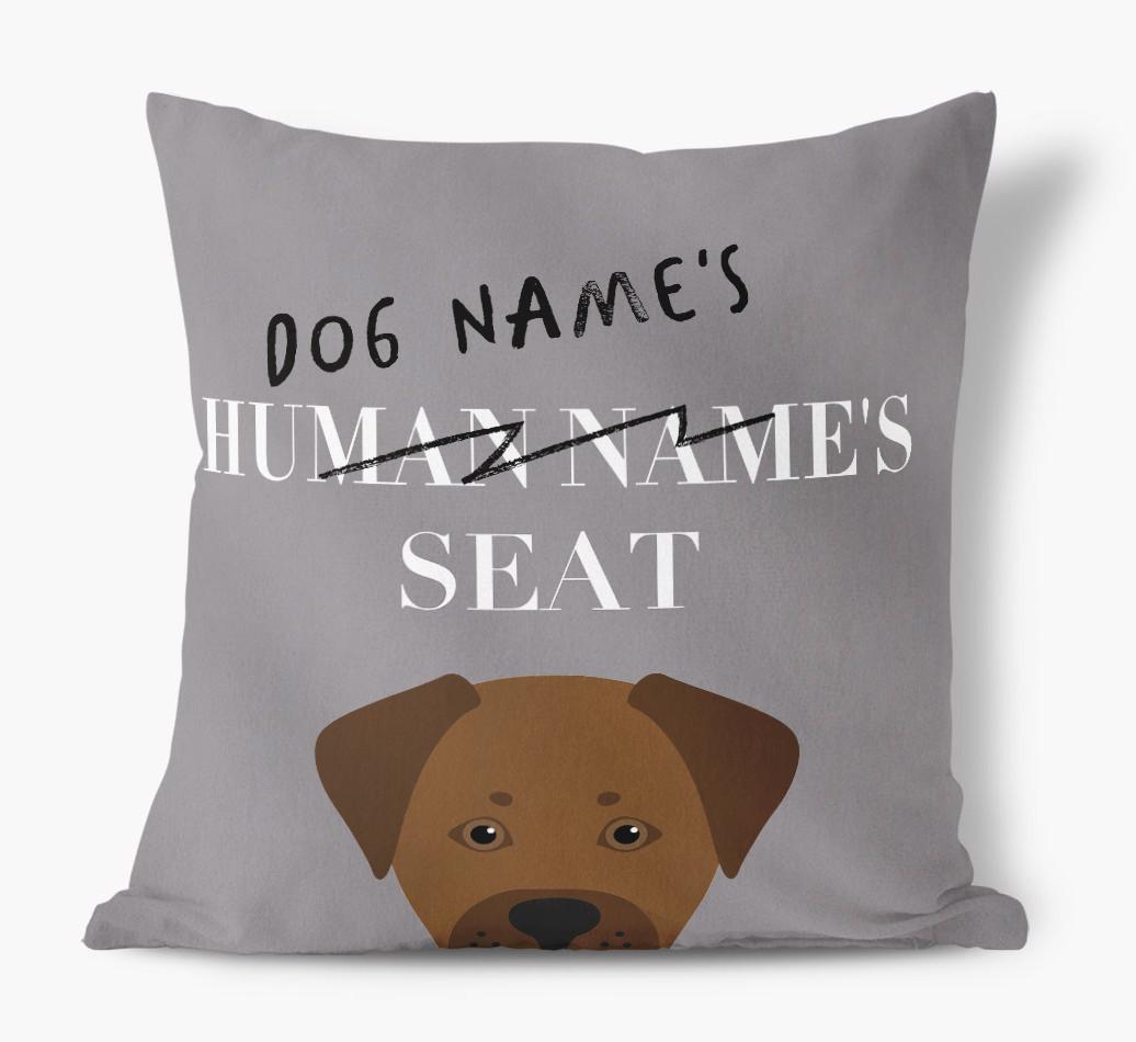 Human's Seat: Personalized {breedFullName} Canvas Pillow
