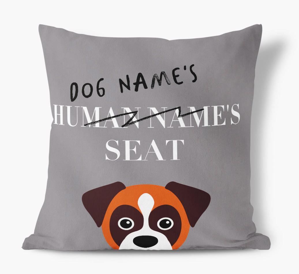 Human's Seat: Personalized {breedFullName} Canvas Pillow