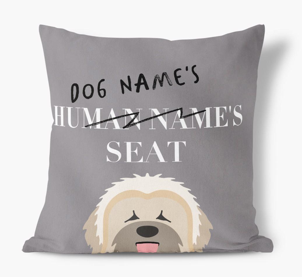 Human's Seat: Personalized {breedFullName} Canvas Pillow