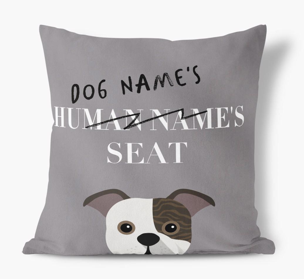 Human's Seat: Personalized {breedFullName} Canvas Pillow