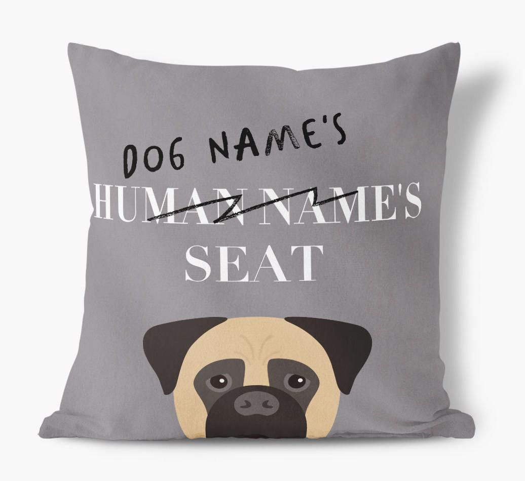 Human's Seat: Personalized {breedFullName} Canvas Pillow