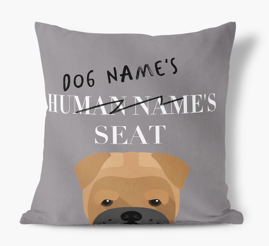 Human's Seat: Personalized {breedFullName} Canvas Pillow