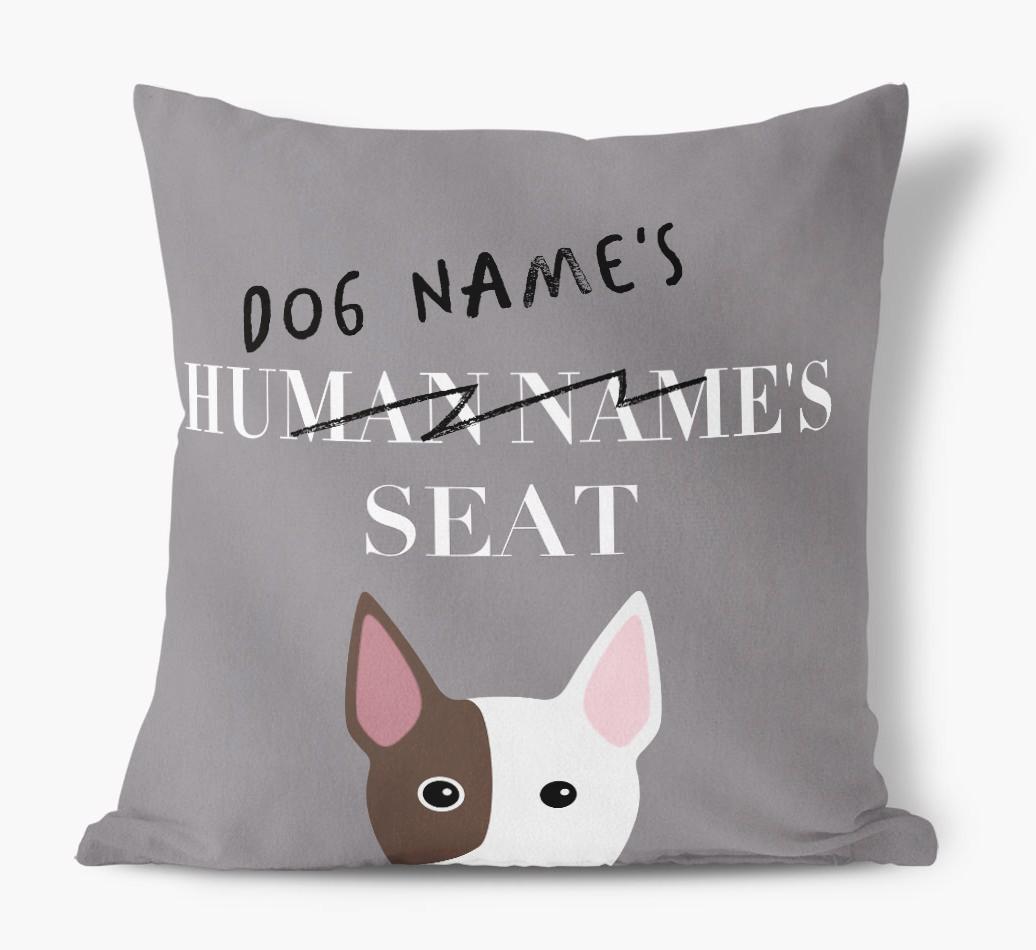 Human's Seat: Personalized {breedFullName} Canvas Pillow