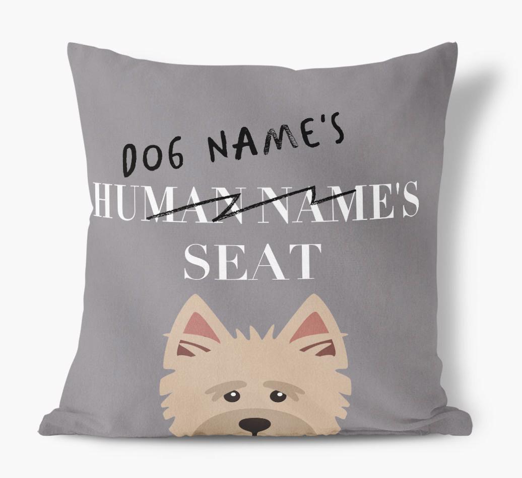 Human's Seat: Personalized {breedFullName} Canvas Pillow