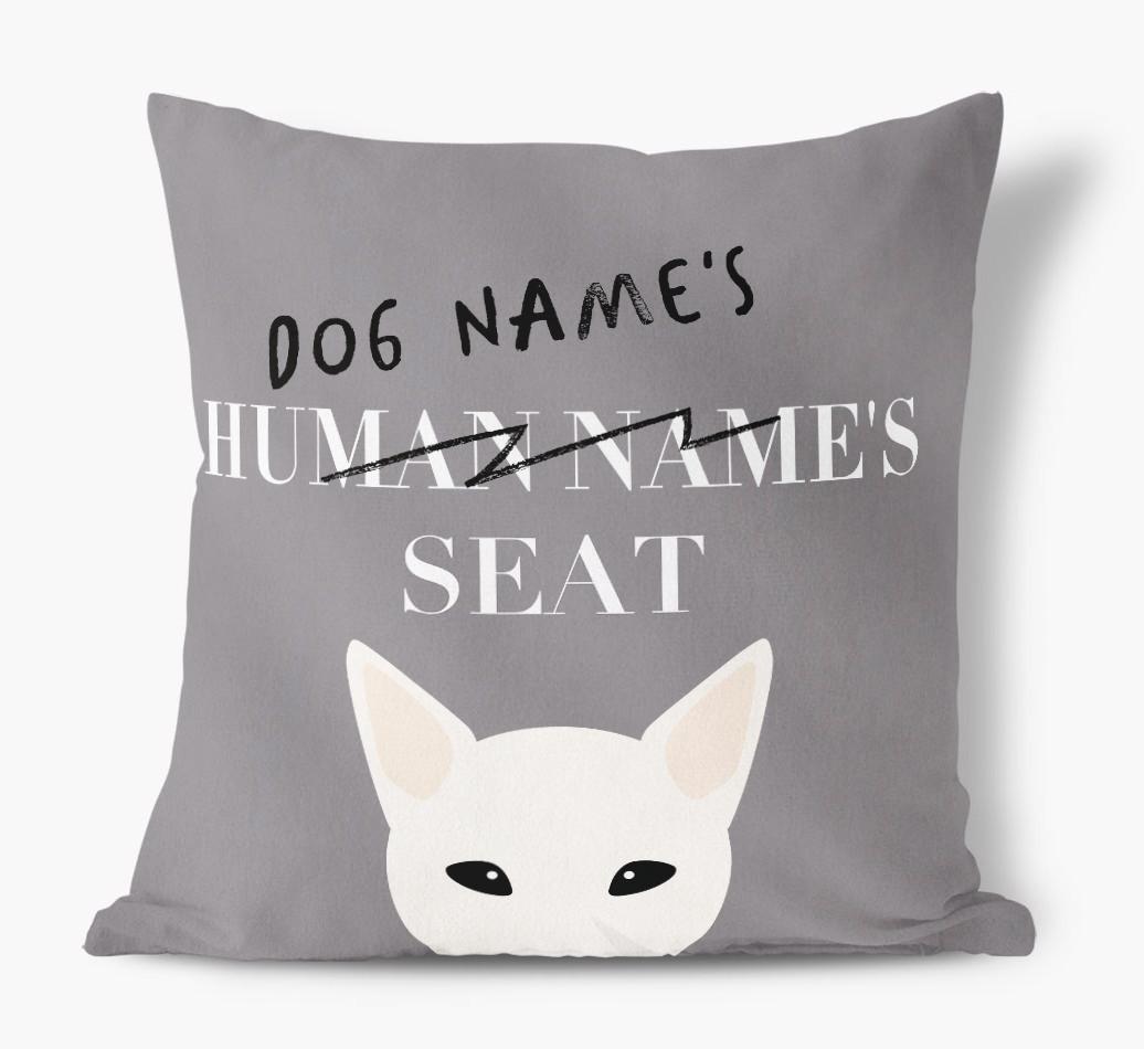 Human's Seat: Personalized {breedFullName} Canvas Pillow