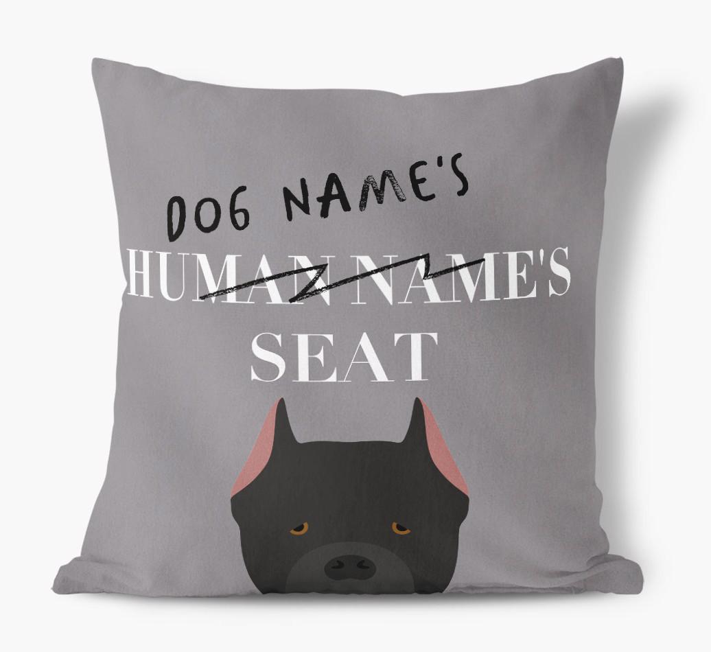 Human's Seat: Personalized {breedFullName} Canvas Pillow