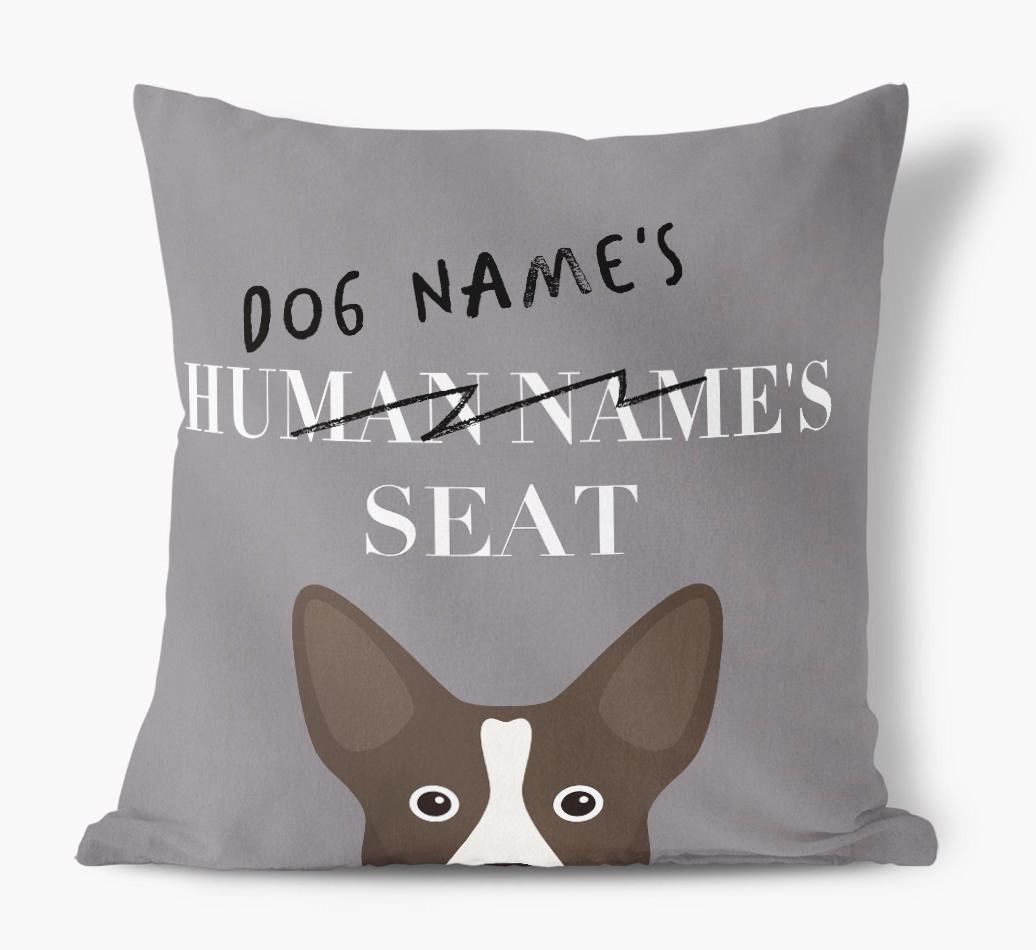 Human's Seat: Personalized {breedFullName} Canvas Pillow
