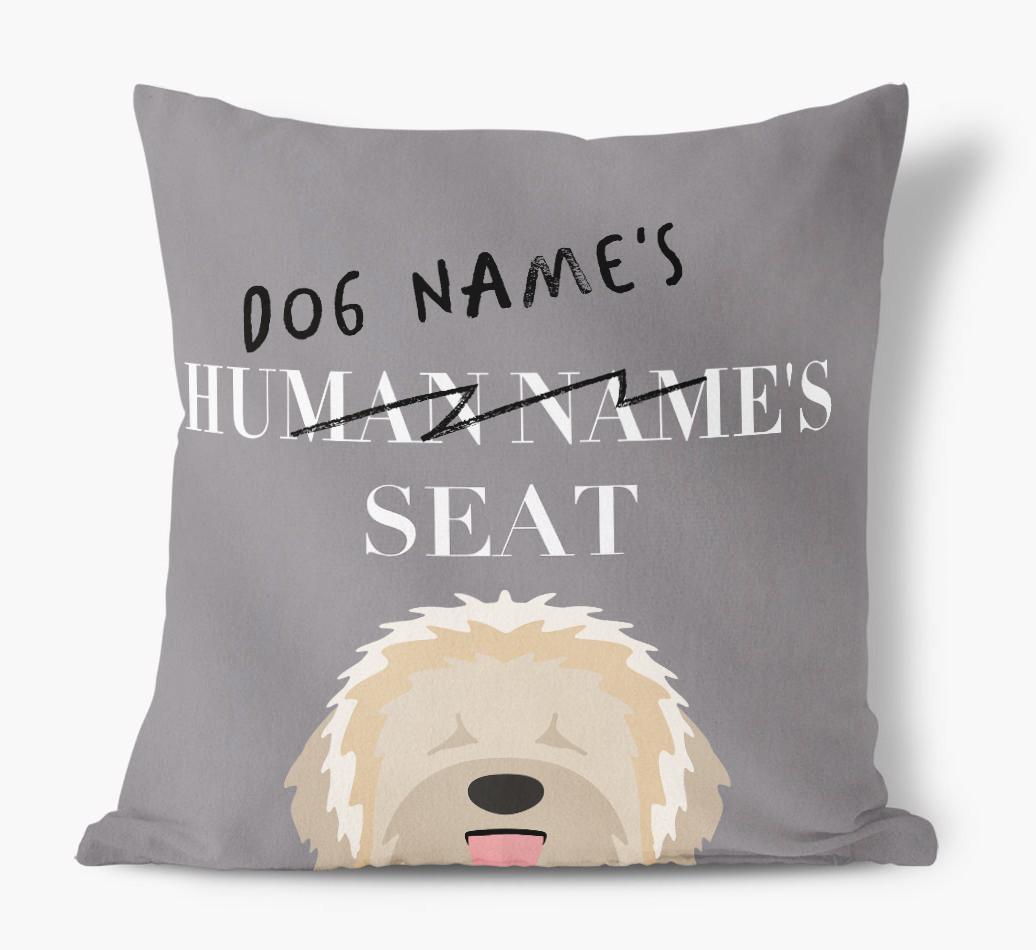 Human's Seat: Personalized {breedFullName} Canvas Pillow