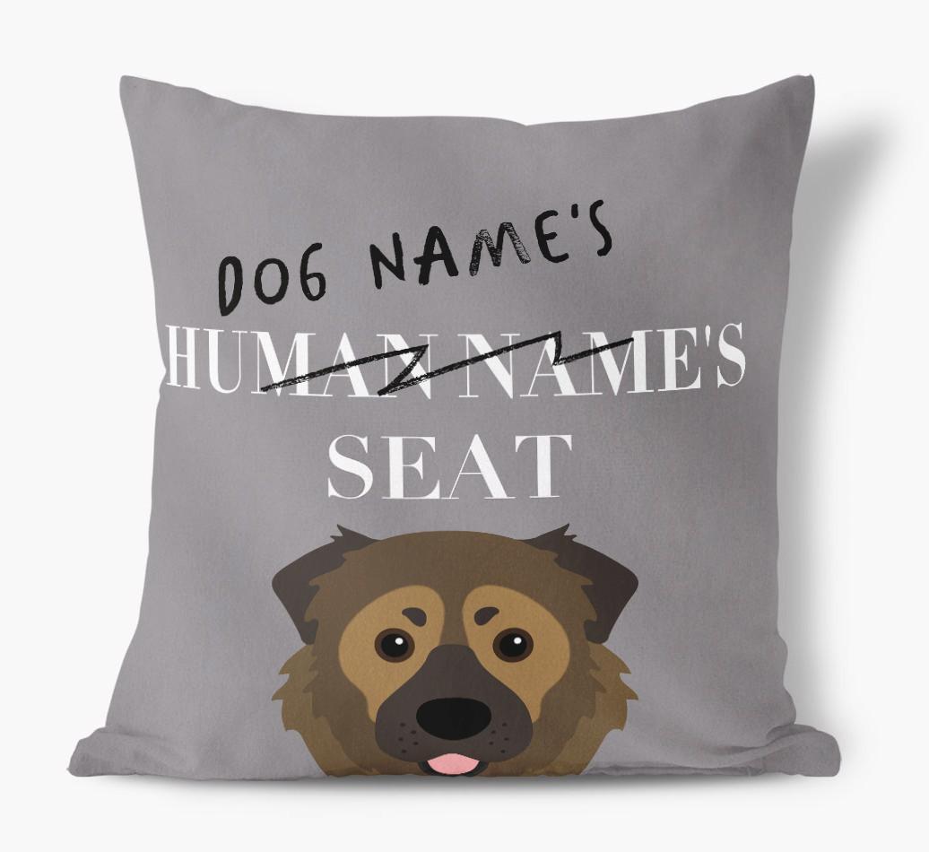 Human's Seat: Personalized {breedFullName} Canvas Pillow