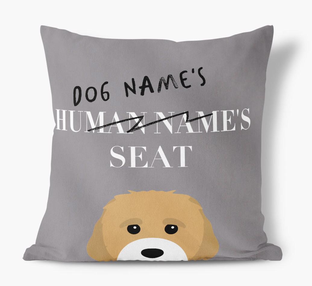 Human's Seat: Personalized {breedFullName} Canvas Pillow