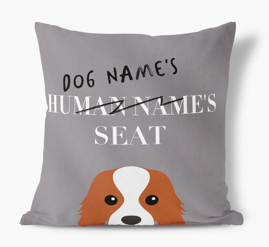 Human's Seat: Personalized {breedFullName} Canvas Pillow