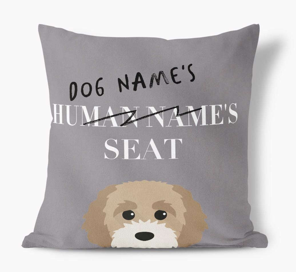 Human's Seat: Personalized {breedFullName} Canvas Pillow