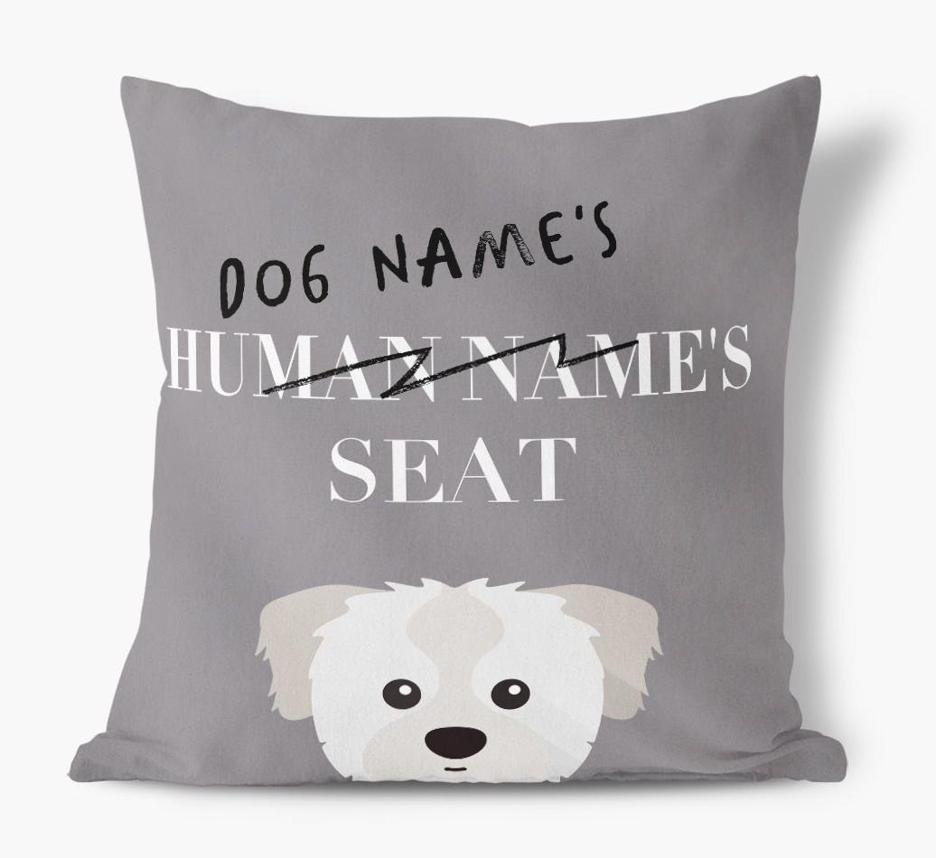Human's Seat: Personalized {breedFullName} Canvas Pillow