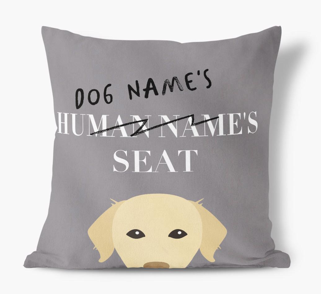 Human's Seat: Personalized {breedFullName} Canvas Pillow