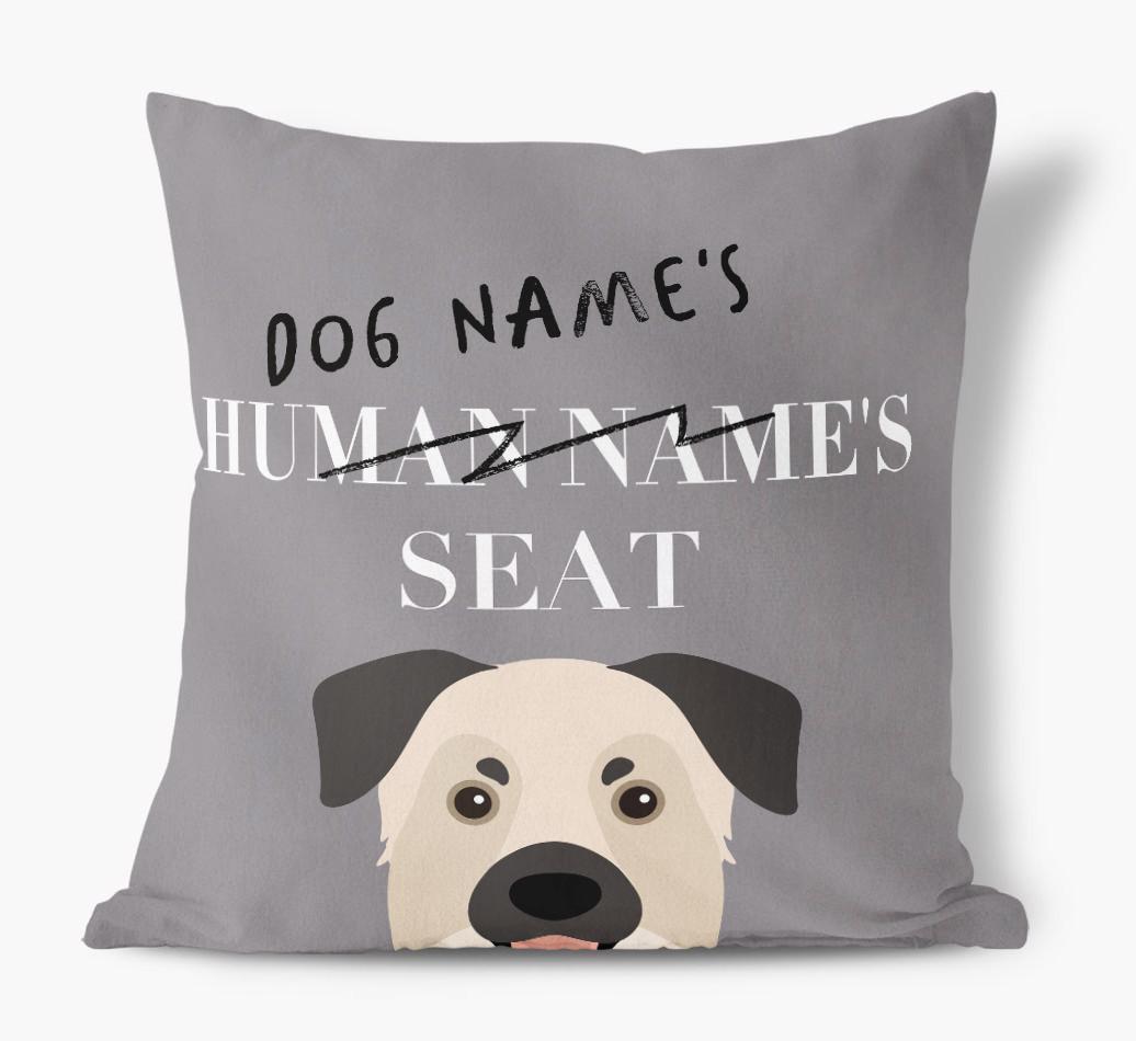 Human's Seat: Personalized {breedFullName} Canvas Pillow