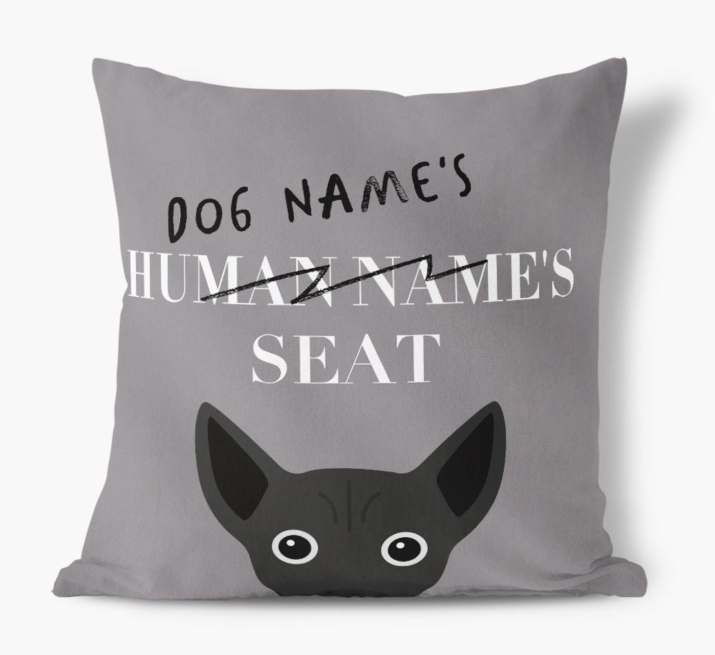 Human's Seat: Personalized {breedFullName} Canvas Pillow