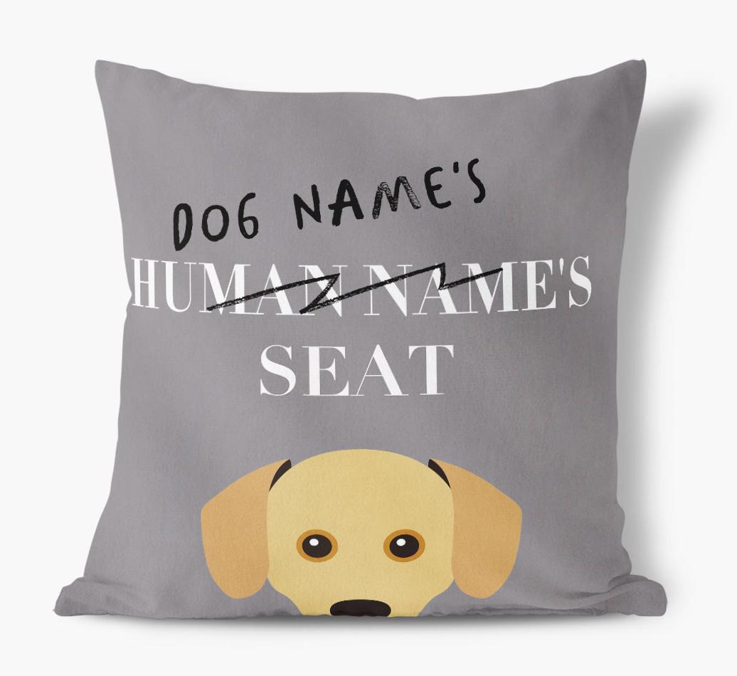 Human's Seat: Personalized {breedFullName} Canvas Pillow