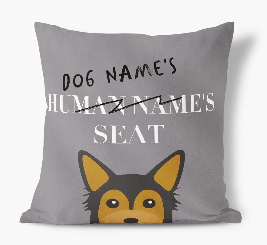 Human's Seat: Personalized {breedFullName} Canvas Pillow