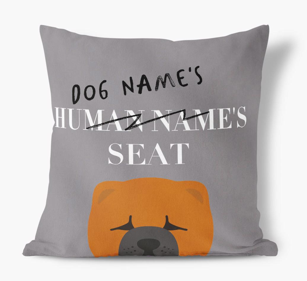 Human's Seat: Personalized {breedFullName} Canvas Pillow