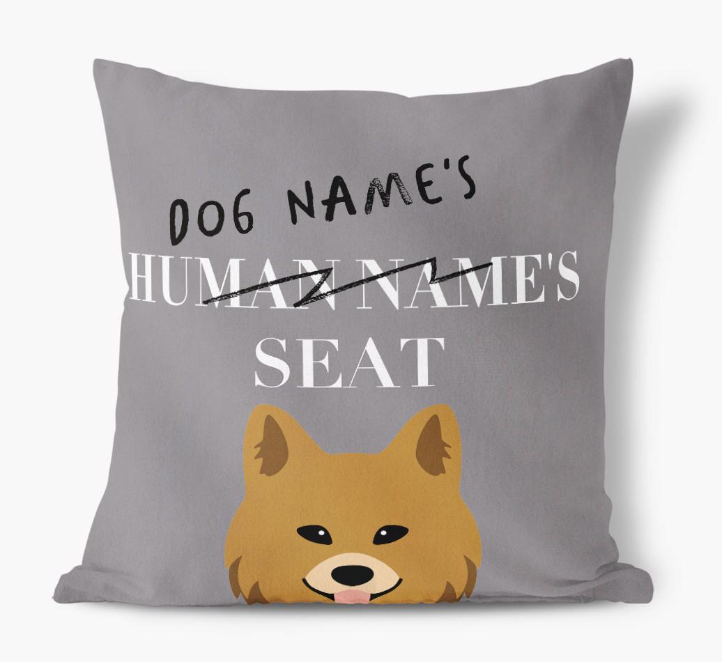 Human's Seat: Personalized {breedFullName} Canvas Pillow
