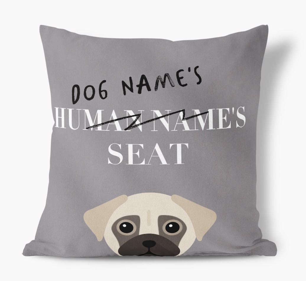 Human's Seat: Personalized {breedFullName} Canvas Pillow