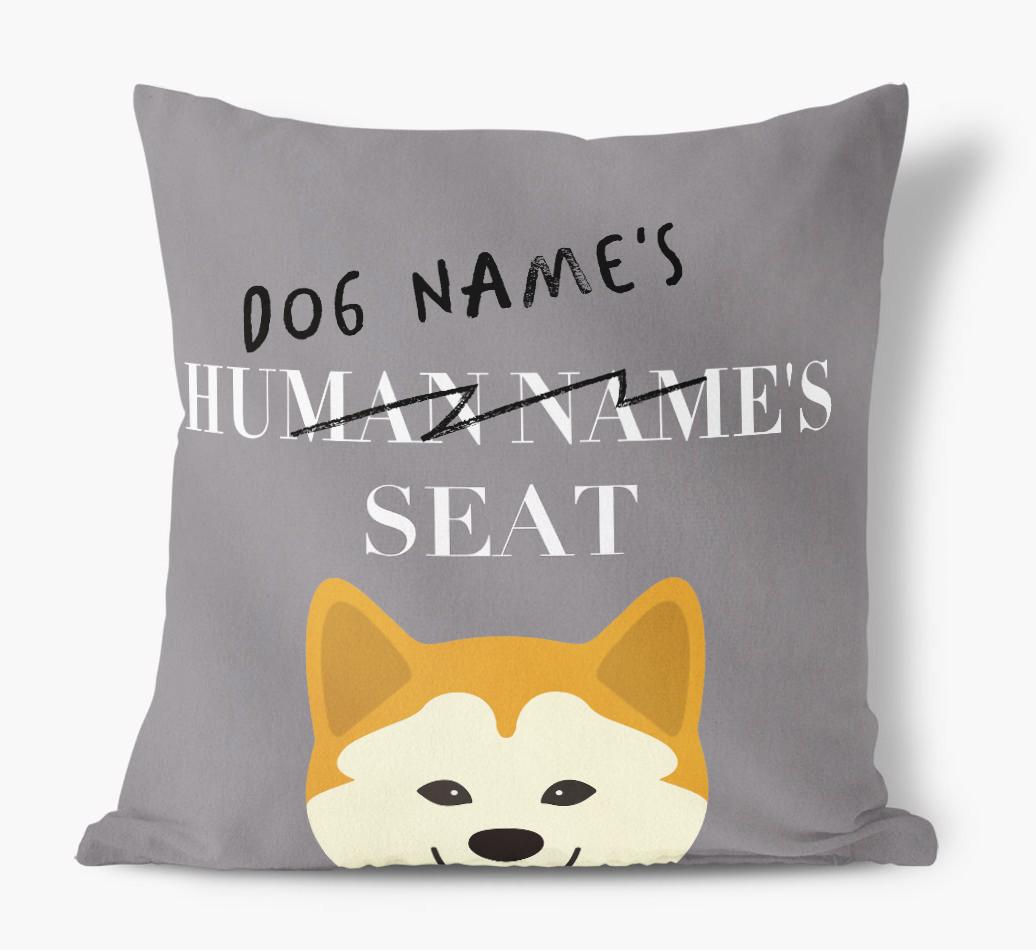 Human's Seat: Personalized {breedFullName} Canvas Pillow