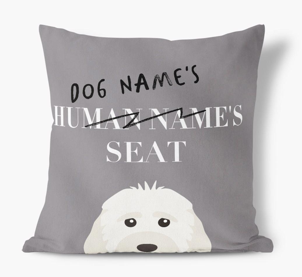 Human's Seat: Personalized {breedFullName} Canvas Pillow