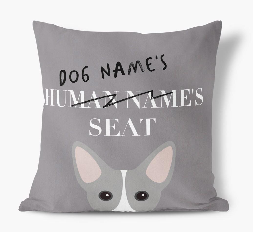 Human's Seat: Personalized {breedFullName} Canvas Pillow