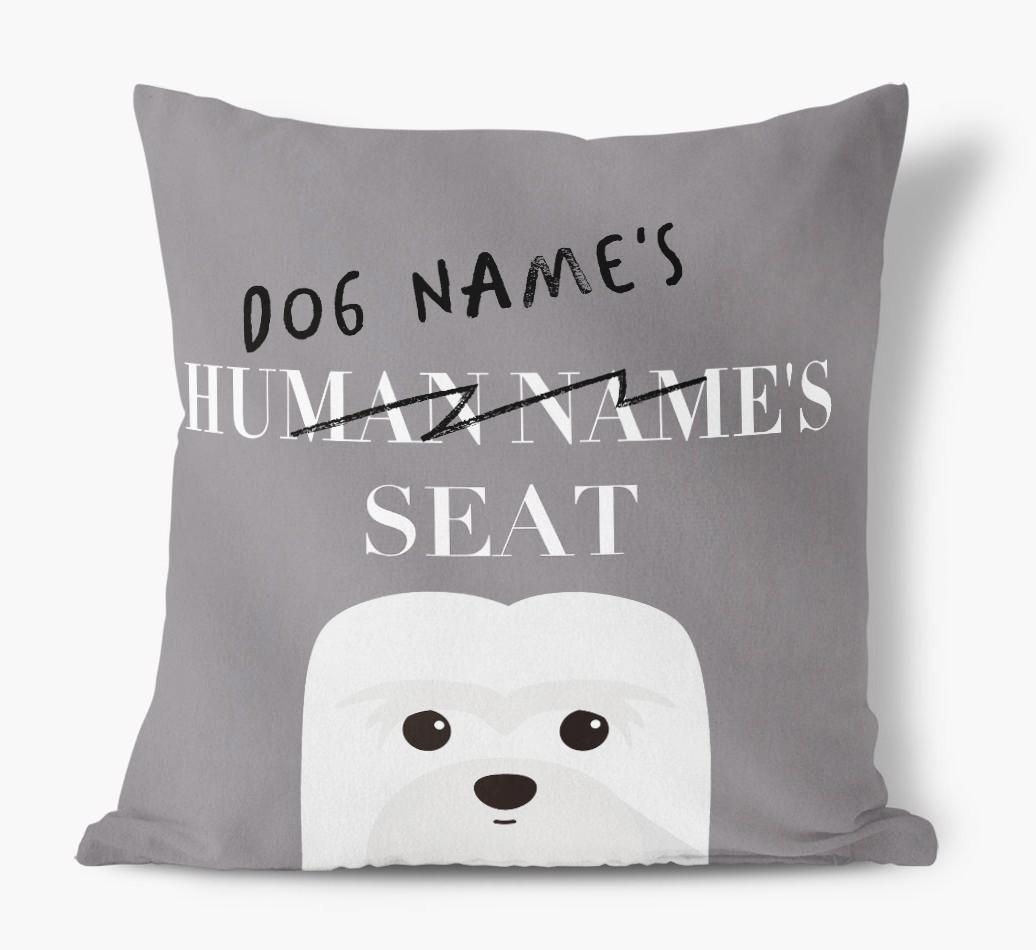 Human's Seat: Personalized {breedFullName} Canvas Pillow