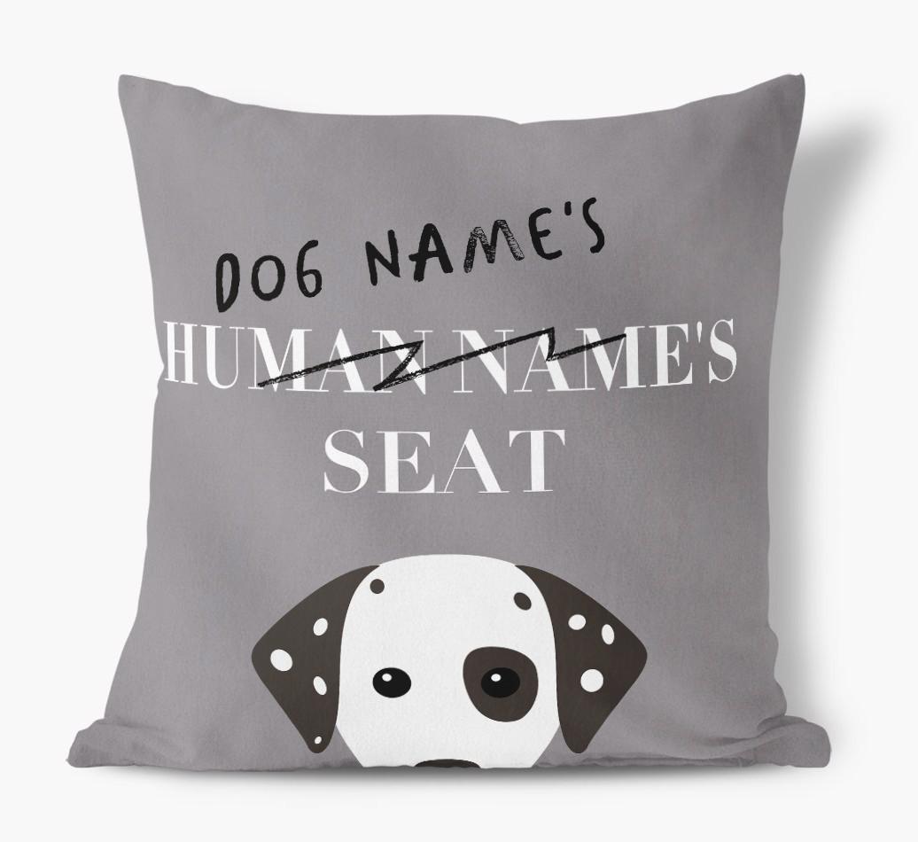 Human's Seat: Personalized {breedFullName} Canvas Pillow