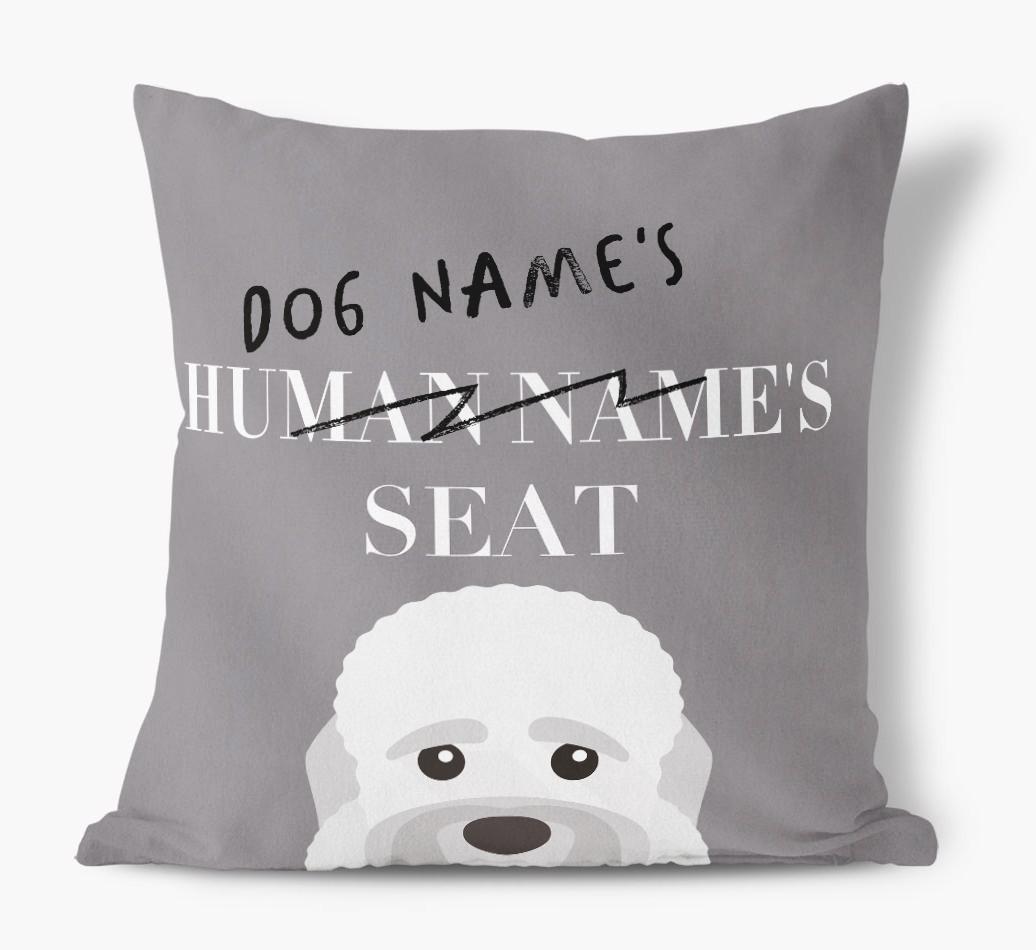 Human's Seat: Personalized {breedFullName} Canvas Pillow