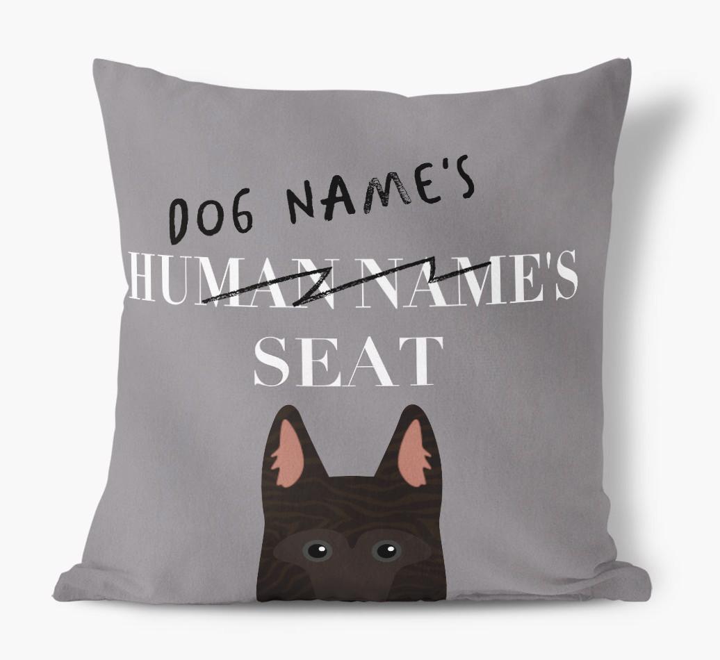 Human's Seat: Personalized {breedFullName} Canvas Pillow