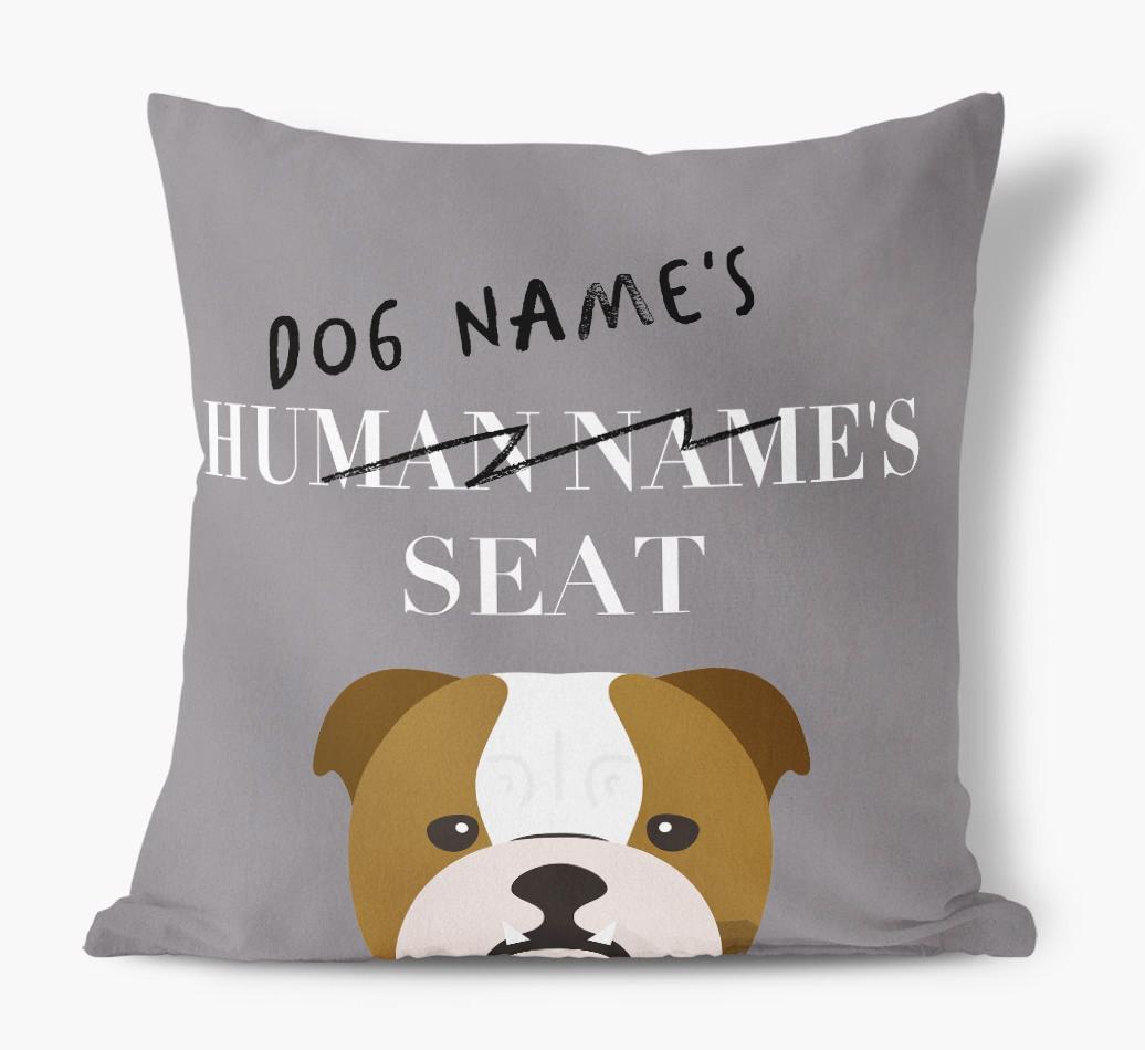 Human's Seat: Personalized {breedFullName} Canvas Pillow