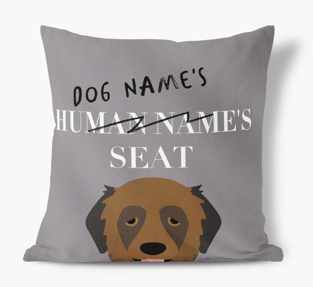 Human's Seat: Personalized {breedFullName} Canvas Pillow