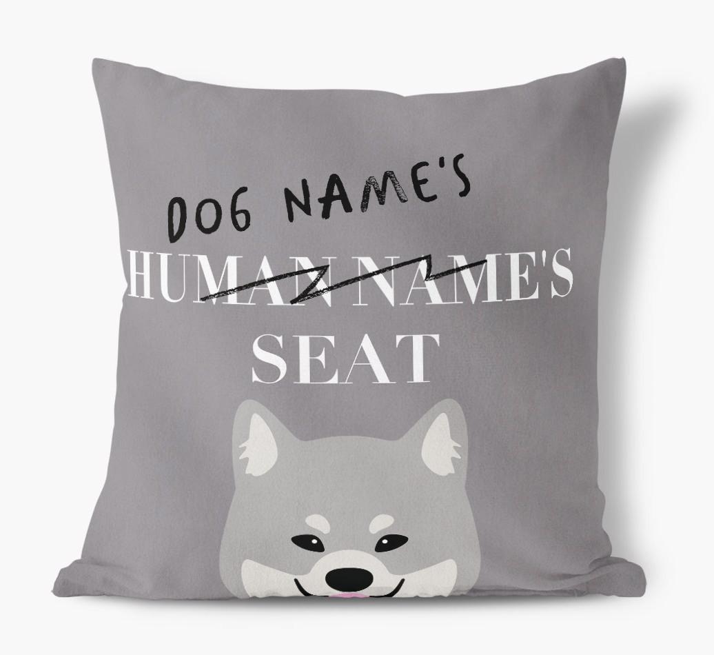 Human's Seat: Personalized {breedFullName} Canvas Pillow