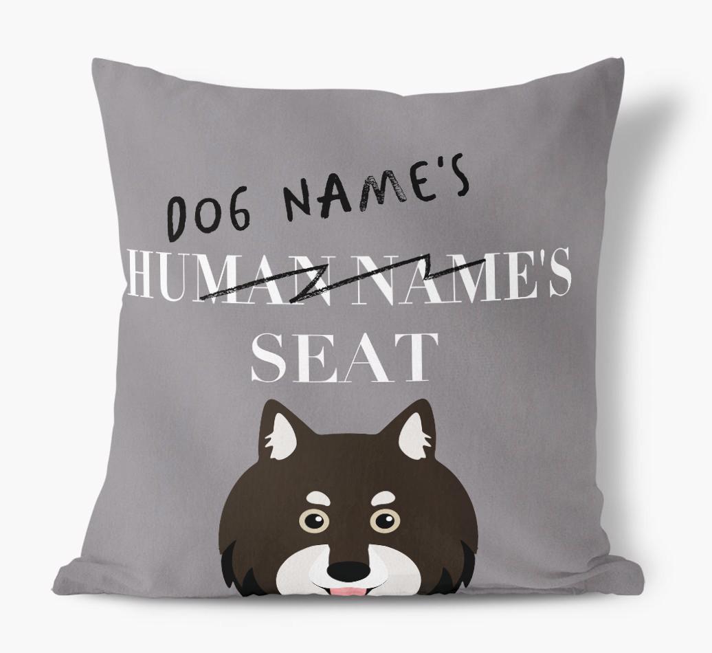 Human's Seat: Personalized {breedFullName} Canvas Pillow