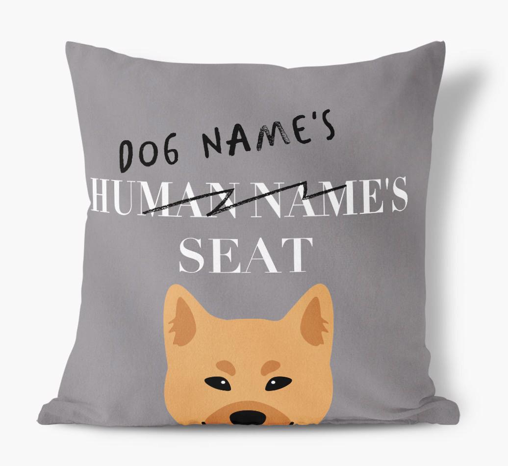 Human's Seat: Personalized {breedFullName} Canvas Pillow