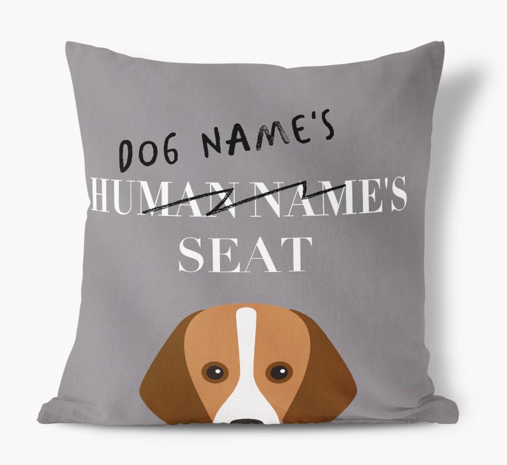 Human's Seat: Personalized {breedFullName} Canvas Pillow