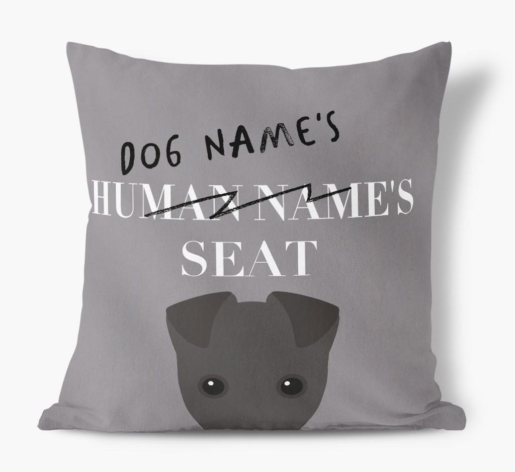 Human's Seat: Personalized {breedFullName} Canvas Pillow