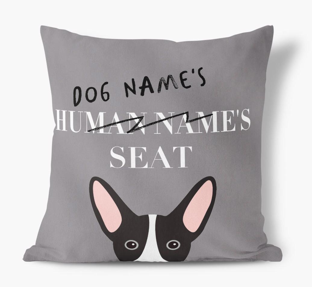 Human's Seat: Personalized {breedFullName} Canvas Pillow