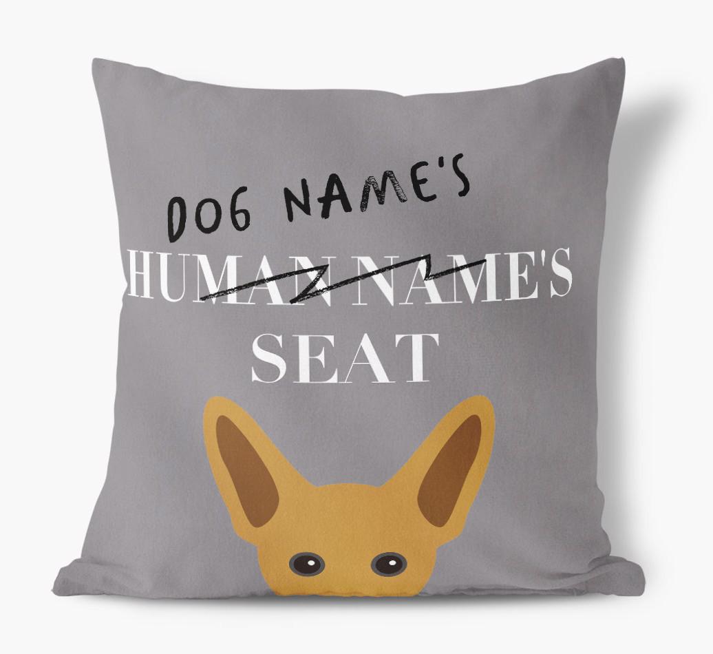 Human's Seat: Personalized {breedFullName} Canvas Pillow