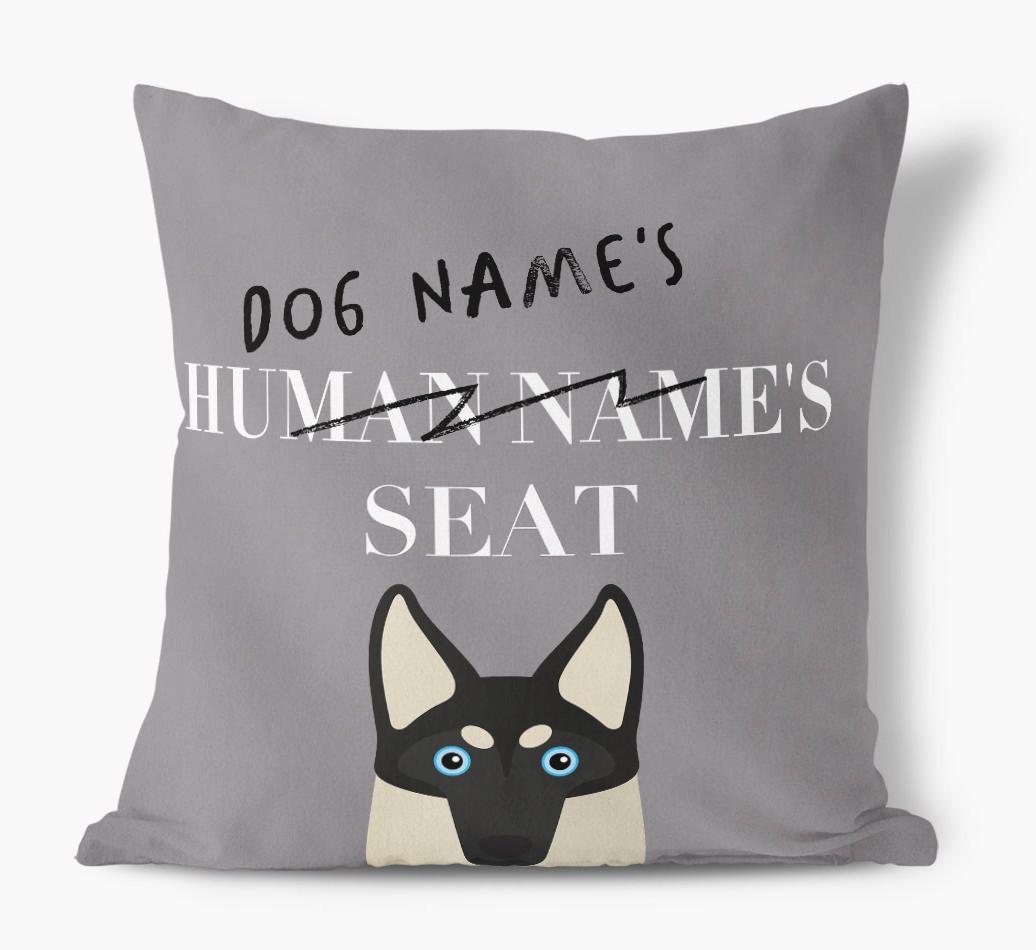 Human's Seat: Personalized {breedFullName} Canvas Pillow