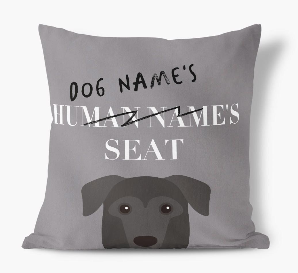 Human's Seat: Personalized {breedFullName} Canvas Pillow