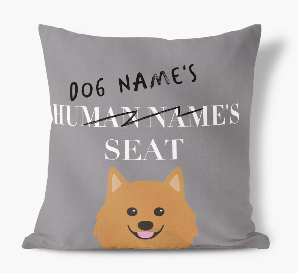 Human's Seat: Personalized {breedFullName} Canvas Pillow