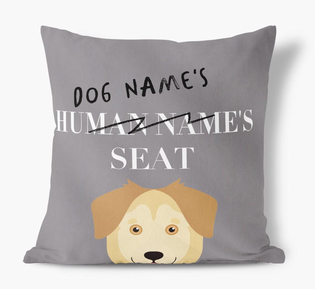 Human's Seat: Personalized {breedFullName} Canvas Pillow